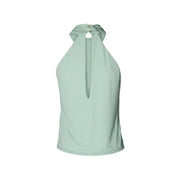 Artigli Damen ärmelloses mintgrünes Polyester-Neckholderkleid top mit minimalistischem Design und Reißverschlussdetail am Rücken