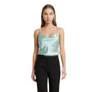 Artigli Damen-Satin-Camisole in hellem Mintgrün mit zarten Spaghettiträgern aus Polyester