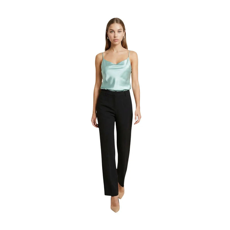 Artigli Damen-Satin-Top in Hellblau mit dünnen Trägern und Rundhalsausschnitt aus Polyester für elegantes Tragen