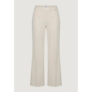 Cremefarbene Artigli Damenhose mit geradem Bein, taillierter Passform und dezentem Markenlogo am Bund