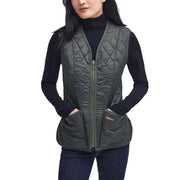 Barbour Damen-Fleeceweste Betty Liner, olivgrün, gesteppt, mit Rautensteppung, Frontreißverschluss und Markentaschen
