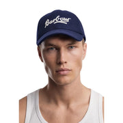 Barbour Baseballkappe Bowery für Herren in Marineblau mit weißem, gesticktem Logo, Vorderansicht