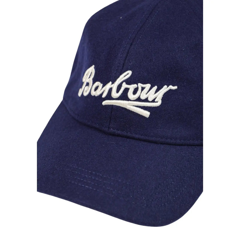 Barbour Wollmütze Bowery für Herren in Marineblau mit weißem, gesticktem Logo, Vorderansicht
