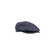Barbour Woll-Schiebermütze für Herren aus dunkelblauem Tweed mit strukturierter Oberfläche und kurzem Schirm, Vorderansicht