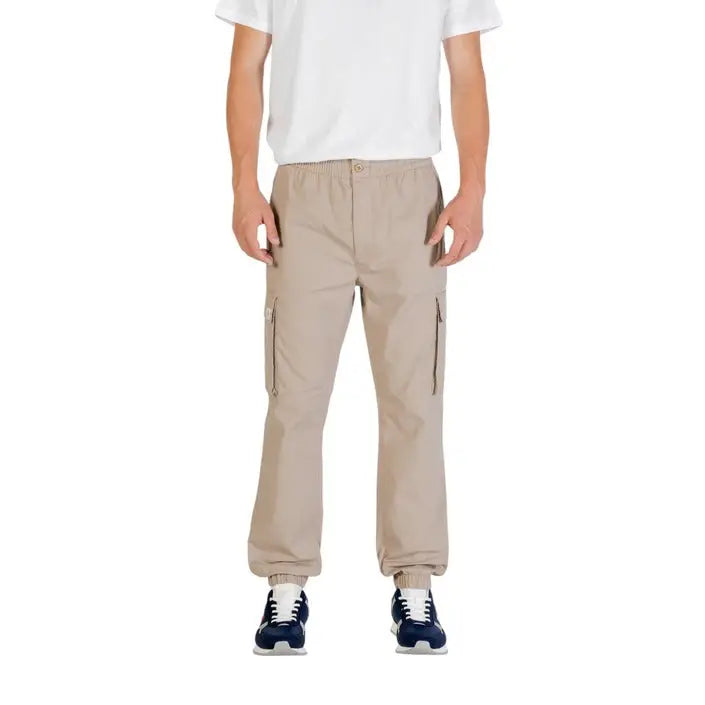 Beige and Khaki Cargo Pants displayed with durable fabric and multiple utility pockets
