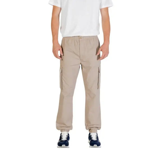 Beige and Khaki Cargo Pants displayed with durable fabric and multiple utility pockets