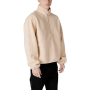 Calvin Klein Jeans Men’s Beige Turtleneck Zip Sweatshirt made of soft fleece material