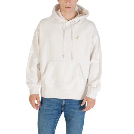 Beigefarbener Kapuzenpullover von Calvin Klein Kollektion schwarzer Hoodies und Sweatshirts