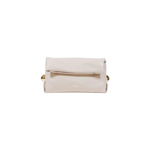 Cream leather clutch with gold accents from Beige Liu Jo Fall Winter Handbag collection