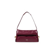 Glossy dark red shoulder bag with gold sphere accents from Liu Jo Fall Winter collection