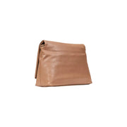 Light brown leather clutch bag with folded flap closure and interior pocket for Beige Liu Jo Handbag