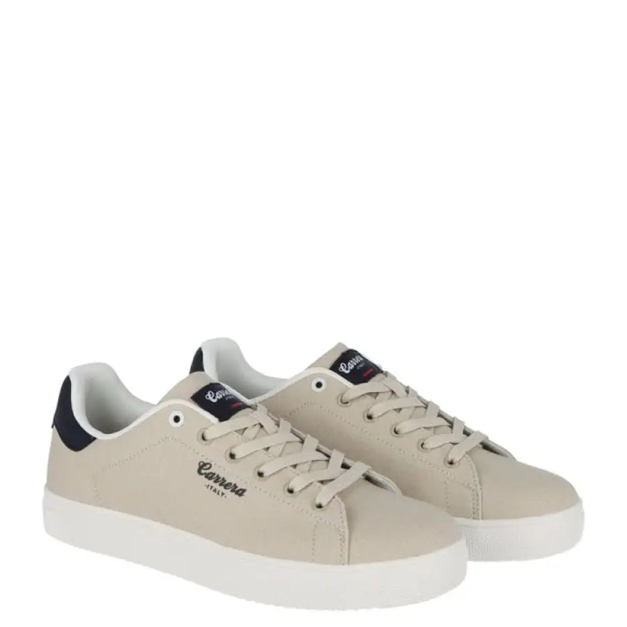 Carrera men sneakers beige with navy stripe and white sole