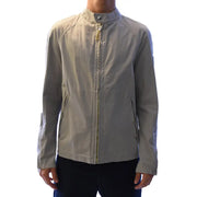 Belstaff Herrenblazer, graue Baumwolljacke mit Reißverschluss und Rollkragen, beigefarbene, leichte Jacke mit Reißverschluss und Seitentaschen