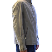 Belstaff Herren-Jacke aus beigefarbenem, leichtem Baumwollstoff mit Stehkragen und Frontreißverschluss für die Freizeit