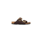 Birkenstock Damen-Ledersandalen Arizona, braun, mit goldfarbenen Schnallenriemen und Korkfußbett