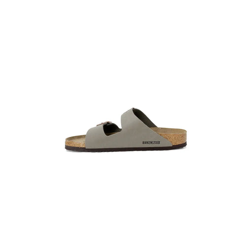 Birkenstock Damen-Ledersandalen Arizona, grau, mit zwei Riemen und Korkfußbett für den Alltag