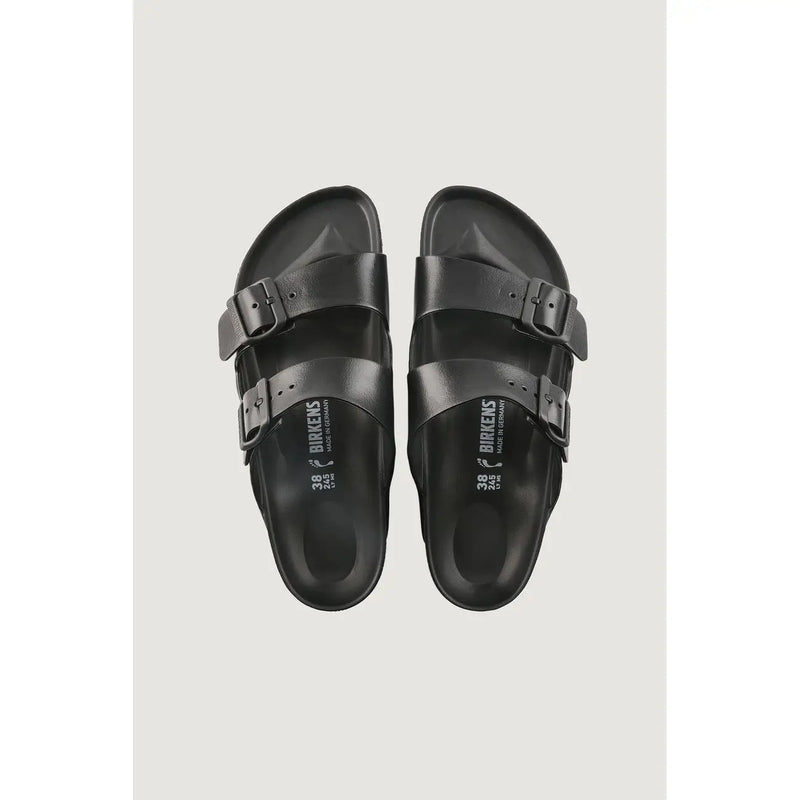 Birkenstock women slippers black size 3 featuring arizona sandals with two adjustable straps and contoured footbed