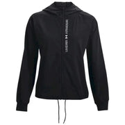 Black Under Armour Women’s hooded blazer with zip and pockets for stylish wear