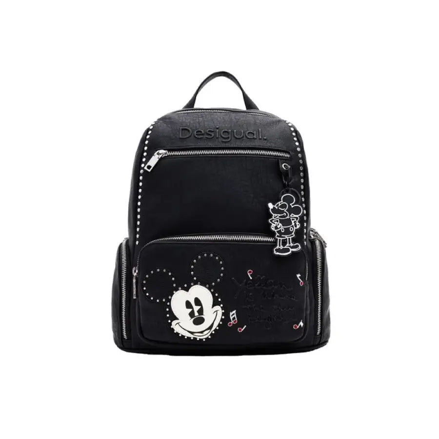 Desigual women bag featuring a black backpack with skull design