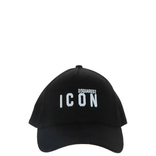 Black baseball cap with icon embroidery for casual and sporty style