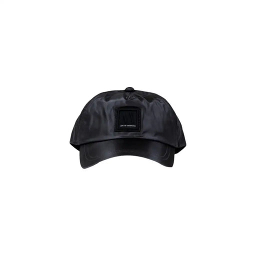 Black patterned baseball cap displayed on a product listing
