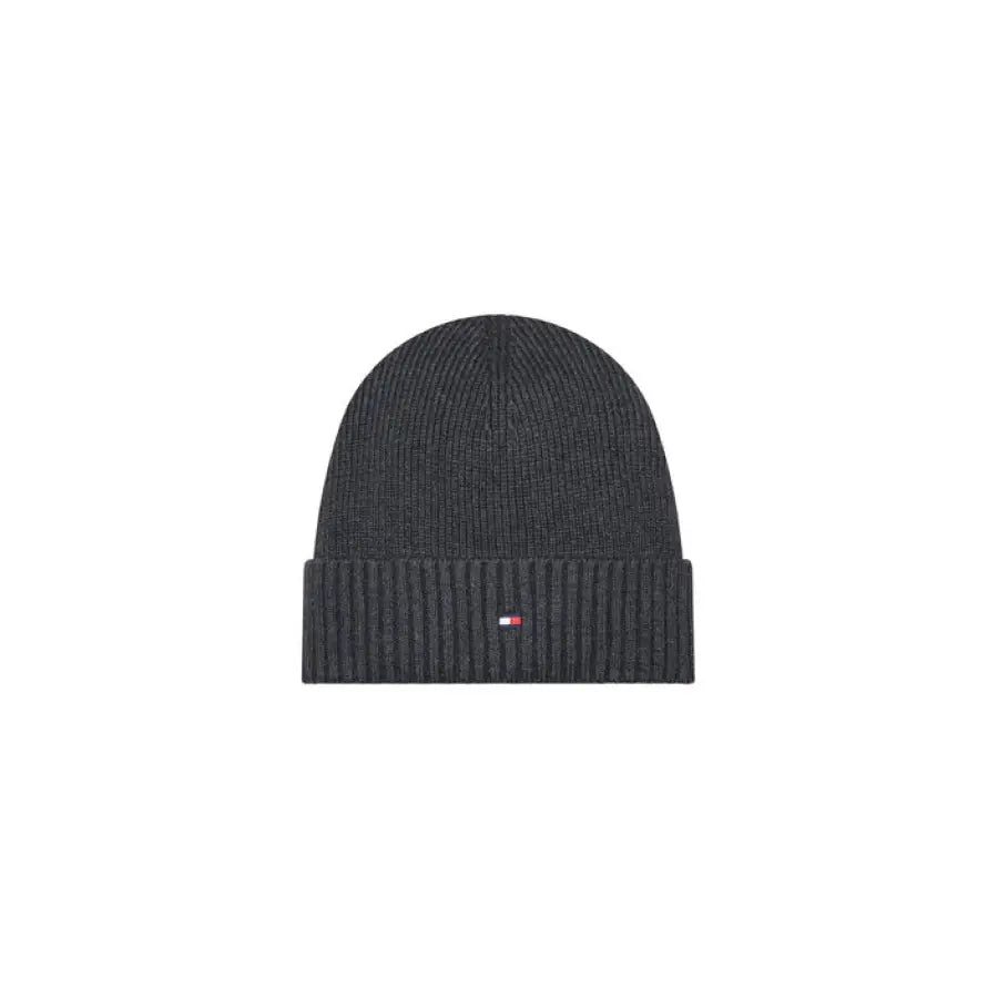 Tommy Hilfiger beanie, black with red heart for fall winter - Men’s Cap