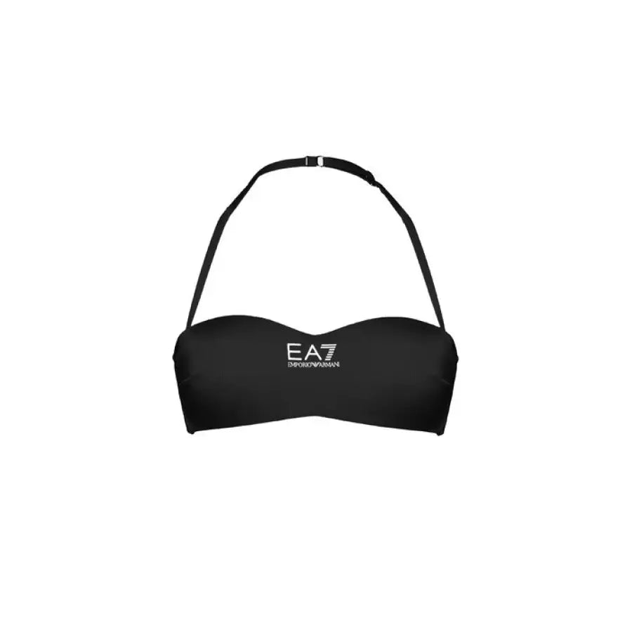 Ea7 EA7 women’s beachwear, black bikini top with EZ logo