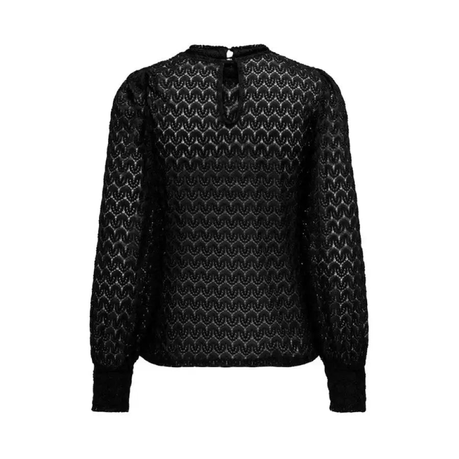 Urban style clothing - Black blouse with lace pattern by Jacqueline De Yong for women
