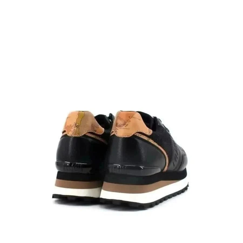 Alviero Martini Prima Classe black and brown women sneaker with white sole