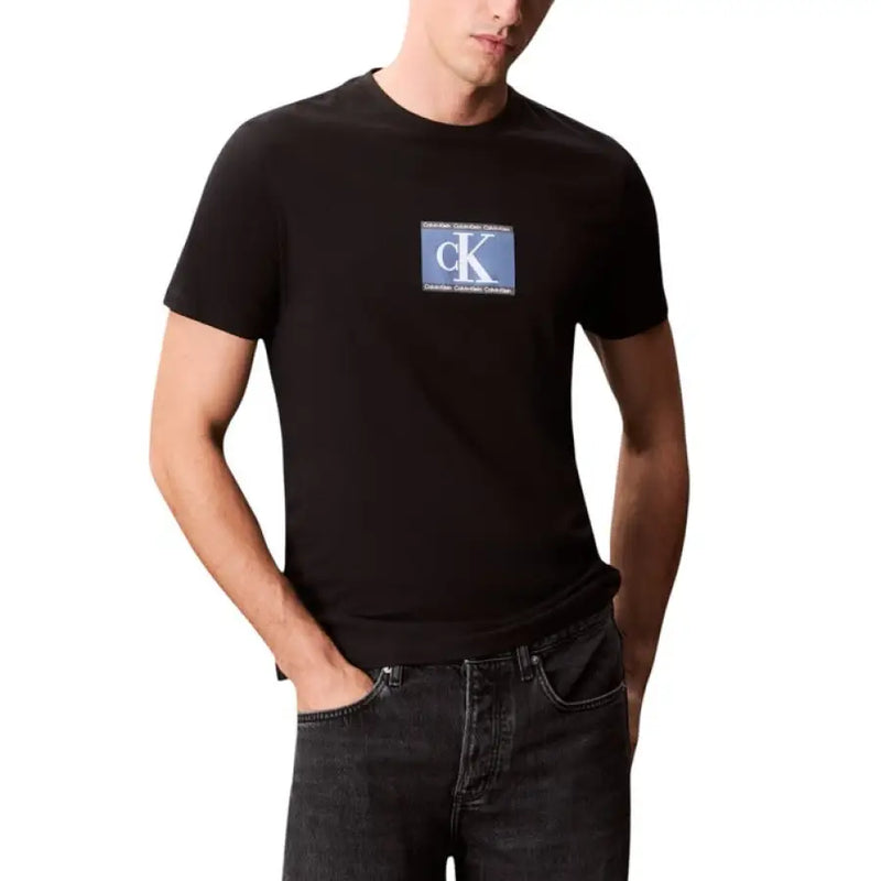 Black Calvin Klein T-shirt displayed in Calvin Klein Light Blue T Shirt product image