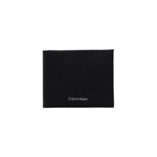 Black Calvin Klein textured wallet displayed in a product image