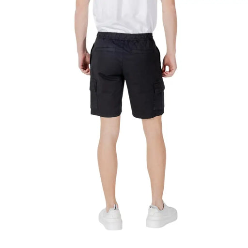 Black Cargo Shorts displayed in a product listing for men’s casual wear