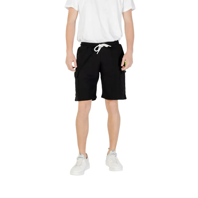 Black Cargo Shorts displayed on a product page, suitable for casual and outdoor wear