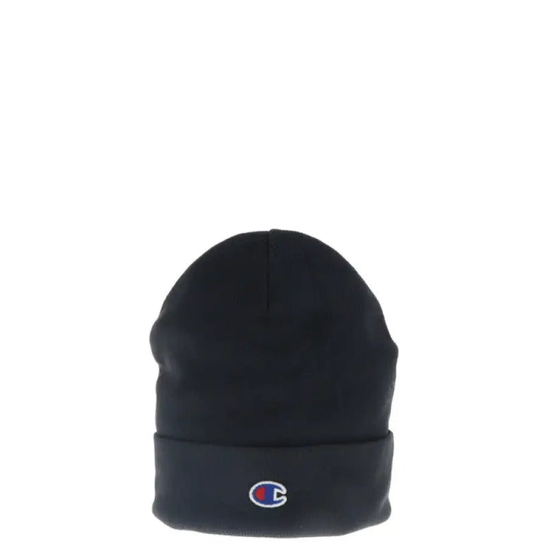 Black Champion beanie displayed alongside Champion Women’s Pink Cap in 100% Polyester