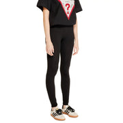 Black cotton leggings for women by Jacqueline De Yong featuring a snug fit and smooth stretchy material