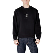 Black crewneck sweatshirt featured in Armani Exchange Men’s White Long Round Neck Sweatshirt