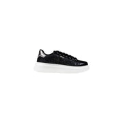 Black glittery platform sneakers with silver heel accents from Liu Jo Women Slip On collection
