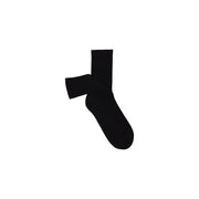 A sleek black Guess crew sock with a smooth solid finish ideal for comfortable everyday wear