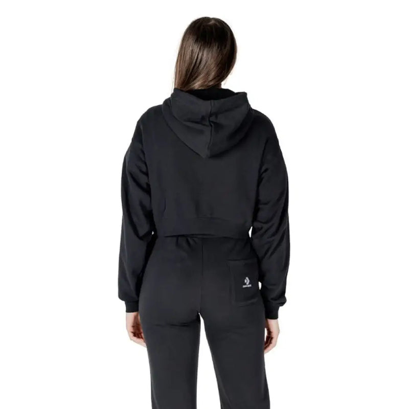 Black Converse Cropped Hoodie and Pants Set displayed on a mannequin