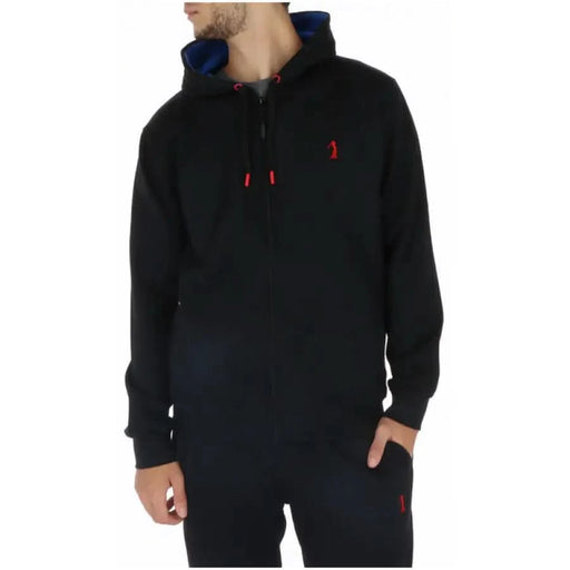 Schwarzer Kapuzenpullover mit roten Akzenten von U.S. Golf Club für Komfort und Stil