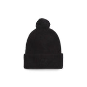Black knit beanie with pompom for cozy winter style from Black Knit Beanie With Pompom collection