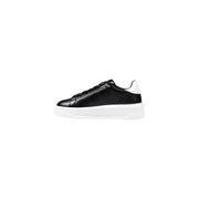 Black leather lace-up winter sneakers with white soles from Love Moschino Women collection