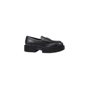 Black leather loafer with thick sole from Armani Exchange Women’s Moccasin Slippers
