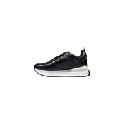 Black leather slip-on sporty sneakers with white and gold accents from Liu Jo Women