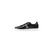 Black leather sneaker with a white sole shown in the product Black Leather Sneaker With White Sole
