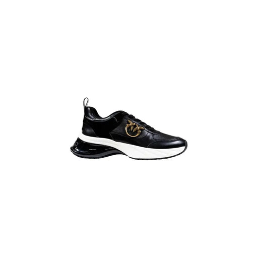 Schwarze Ledersneaker mit weißen und schwarzen Sohlen von Pinko Damen Frühjahr/Sommer Kollektion