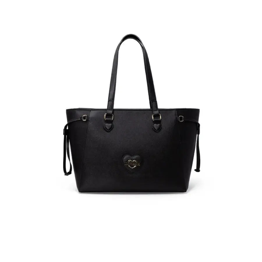 Love Moschino black leather tote bag for women, spring summer collection