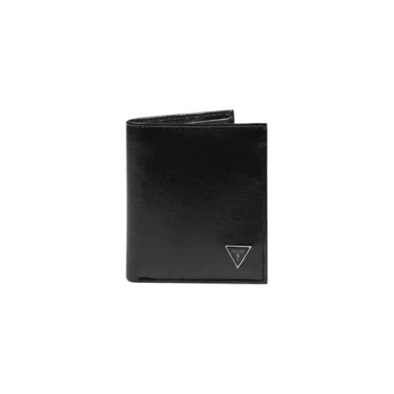 Black leather wallet from Guess Men’s Spring Summer collection, stylish and durable