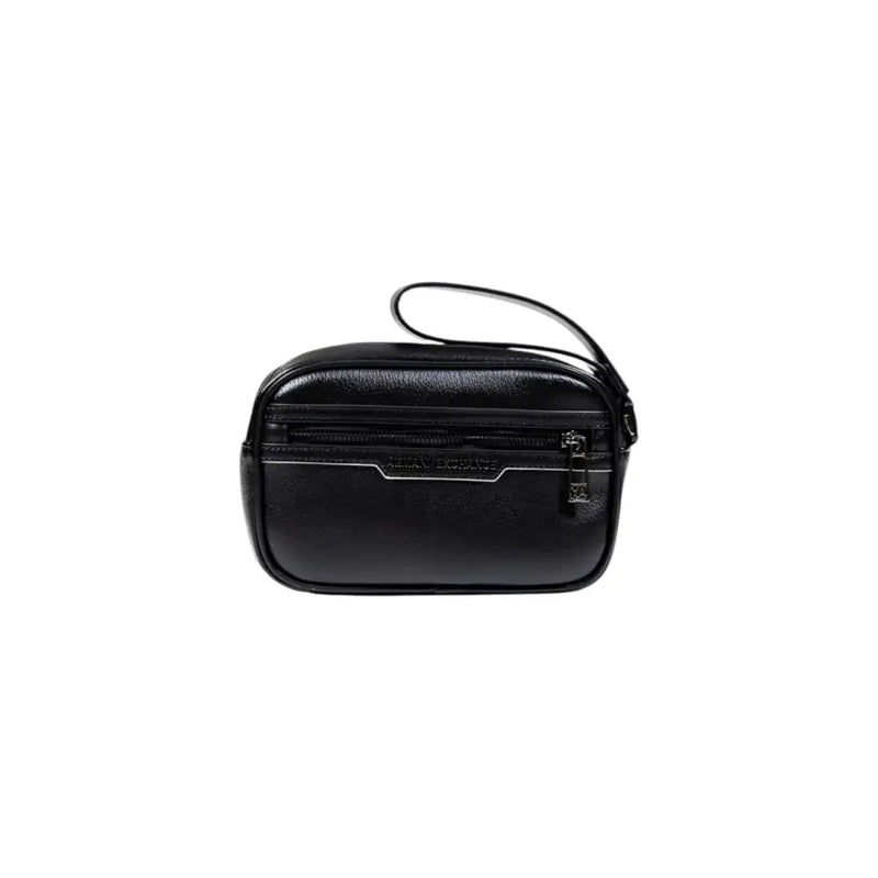 Black leather wristlet bag from Black Leather Toiletry and Wristlet Bag collection