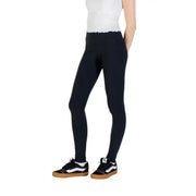 Black leggings with a ruffled waistband displayed in the product Black Leggings with Ruffled Waistband